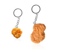 2 Llaveros, Nuggets De Pollo Frito Y Moldes De Comida para Palomitas De Pollo, Divertidos Coles Creativos, Regalos Divertidos, Adecuados para La Decoración De Bolsas.