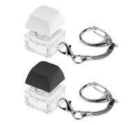 2 llaveros para teclado, teclado de juguete, desmontable, llavero de juguete en relieve (blanco + negro)