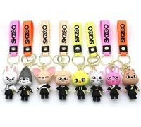 2 llaveros Stray Kids Skzoo, llavero de dibujos animados 3D, mochila de dibujos animados SKZ, llavero colgante de teléfono, llavero de regalo para fanáticos de Kpop, 8 unidades, 7 cm