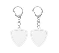 2 llaveros transparentes con forma de corazón para púas de guitarra, estuche de almacenamiento para mochila, llavero, bolso, bolso, accesorios para guitarra eléctrica acústica (forma triangular)