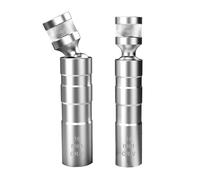 2 llaves de bujía de 14 mm, 16 mm, 3/8 pulgadas, juego de llaves de bujías magnéticas, conector flexible universal para reparación de coches