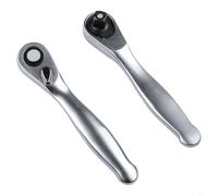 2 llaves de trinquete en miniatura | Destornillador de trinquete de 72 dientes con unidad de 1/4 pulgadas | Mango de aleación de aluminio | Destornillador de broca compacto de 6.35 mm para espacios