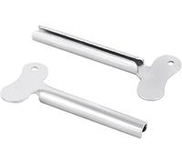 2 llaves exprimidoras de tubo de metal plateado, herramienta dispensadora de pasta de dientes y tinte para el cabello, ayuda para exprimir tubos de vida diaria, exprimidores de tubos