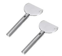 2 llaves exprimidoras de tubos de metal de acero inoxidable, herramienta exprimidora de tubo de pasta de dientes para salón de belleza, exprimidor de pasta de dientes, ayuda para exprimir tubos de