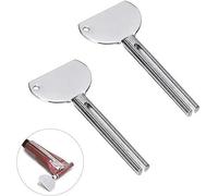 2 llaves exprimidoras de tubos de metal de acero inoxidable para salón de belleza, exprimidores manuales de tubo de pasta de dientes, accesorios de ayuda (plateado)