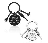 2 llaves inglesas, llaveros para hombre, llaveros de acero inoxidable, llaveros duraderos, llaveros para el día del padre, regalo para papá (plata y negro), Negro y plateado., 30mm