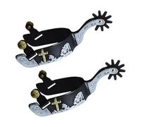 2 lotes de espuelas de paseos occidentales tradicionales, espuela de estilos occidentales antiguos con decoración de mano para botas, hombres y mujeres, botas de bronce, hombres y mujeres, ecuestres,
