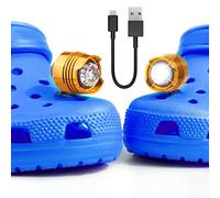 2 luces de cocodrilo recargables, accesorios de cocodrilo, luz de cocodrilo, linterna para Croc, faros delanteros ligeros para acampar al aire libre, IPX5 resistente al agua, 3 modos, se adapta a