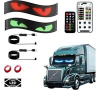 2 luces de ojo de diablo para camión y coche, indicador LED con ojos de diablo, luz, programación dinámica, personalizada, señal luminosa, aplicación inteligente, Bluetooth, USB (12 x 60 cm)