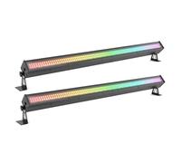 2 luces de pared impermeables IP65 de 100 W, 336 LED RGB DMX, barra de luces de escenario for exteriores, edificios, bodas y fiestas. Escenas Dinámicas de DJ