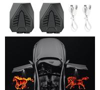 2 luces de proyector para puerta de automóvil, lámpara de sombra fantasma de cortesía de bienvenida, luz de bienvenida para todos los modelos de automóvil (rojo)
