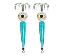 2 luces electrónicas para peces con colector de gancho, plantilla de calamar eficaz para aplicaciones de pesca subacuática (luz de color)