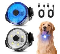 2 luces impermeables para perros, luz intermitente para perros con 3 modos de parpadeo, luz de seguridad, luz intermitente LED de seguridad para perros y gatos, recargable por USB, colgante de luz