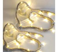 2 luces LED de cuerda, 15 luces LED, conchas, estrellas de mar, conchas decorativas para Navidad, fiestas, bodas, jardín, 1,5 m, pilas no incluidas