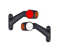 2 luces LED de goma de gálibo laterales 12 V 24 V con certificado E, luz de posición, para coche, camión, coche, luz blanca, roja y naranja