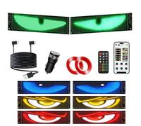 2 Luces Led de Ojos de Diablo para Coches, SUV, Ojos Led, 92 x 374 mm, Panel de Matriz Led Flexible, Programable, Letrero Led Animado, Control por Aplicación Bluetooth y Mando a Distancia