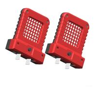 2 luces LED de trabajo de 14 W para baterías de herramientas de 20 V/21 V con enchufe ajustable, linterna de camping portátil compacta para uso al aire libre y en el lugar de trabajo (rojo 2 piezas)