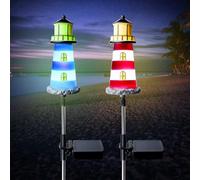 2 luces LED para jardín, para exteriores, IP65, resistentes al agua, para decoración de jardín, con 7 colores cambiantes, faro solar para jardín