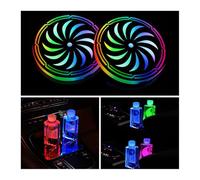 2 Luces LED Posavasos, 7 Colores Posavasos Variables Recargables USB, Posavasos de Colores LED, Luces Posavasos para Coche, Luces Decorativas de Ambiente para Coche Posavasos LED Universales