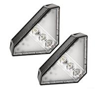 2 luces solares de escalera al aire libre, IP65 impermeable LED luz de paso para jardín, pasarela, cubierta, 3000 K/6000 K opcional, para una fácil instalación, sin cableado (luz blanca)