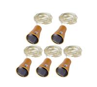 2 Luces Solares para Botellas de Vino, 2 M, 20 LED, Alambre de Cobre, para Decoración de Bodas, Fiestas y Jardines, Color Cálido.