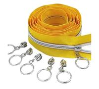 2 m, 4 unidades deslizantes/5 m, 10 piezas deslizantes 5# de nailon con cremallera de dientes plateados para decoración de equipaje, ropa (dorado, 2 M 4 deslizador_5#)
