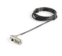 StarTech Cable seguridad para portátil Ltlocknano 2 m ranura Nano candado combinación Negro/Plateado
