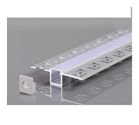 2 m de perfil de aluminio para paneles de yeso para paneles de yeso, perfil de canal con cubierta de vidrio esmerilado, sistema de canal para tiras LED perfil T