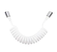 2 m Flexible Manguera de Ducha Telescópica ABS Manguera de Ducha de Reemplazo de Primavera para el Baño de Mano Cabeza de Ducha Inodoro Bidé Pulverizador (White)