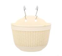 2 macetas semicirculares de resina, montadas en la pared para ahorrar espacio, exhibición de plantas en espacios interiores y exteriores (beige)