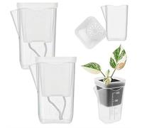2 macetas transparentes de 2.5 pulgadas para plantas de interior, pequeñas macetas de plástico con mechas y etiquetas, mini maceta transparente para violeta africana, hoya, plántulas, esquejes