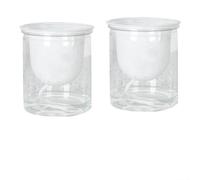 2 macetas transparentes de riego automático para uso en interiores y exteriores para flores, hierbas, suculentas y plantas pequeñas