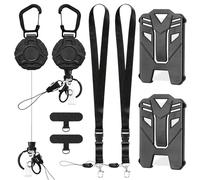 2 Magnéticos Llavero Retractil Llavero Extensible Duradero con 2 Porta Tarjetas Identificativas 2 Lanyard 2 Cojín para Cuerda para Movil para Tarjetas de Identificación Llaves Teléfonos Móviles