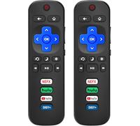 2 mandos a distancia de repuesto para todos los televisores Roku, compatibles con televisores ROKU TV TCL/Hisense/Onn/Sharp/Element/Philips/Insignia/Jvc/RCA Smart Roku Series (no para Roku Stick o Box
