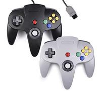 2 mandos clásicos N64 para videojuegos retro, control remoto Kiwitatá N64 con cable para consola N64