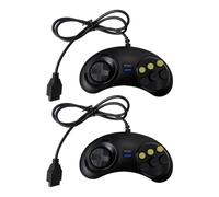 2 mandos clásicos retro USB clásicos de 6 botones para mando de juegos de PC de repuesto para PC, Mac, SEGA, Genesis, accesorios para gamepad Genesis