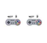 2 mandos de juego inalámbricos 2.4G Gamepad Joypad Joystick Compatible con SNES Mini PC NS Switch Color