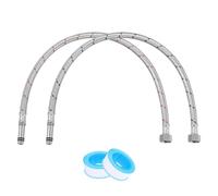 2 mangueras de conexión de 80 cm, extensión de manguera flexible G3/8 x M10, acero inoxidable trenzado, adecuado para cocina, baño (rojo, azul)