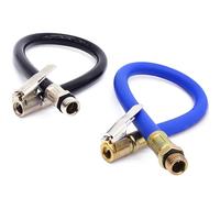 2 mangueras para inflador de neumáticos, 12,5 mm, extensión de válvula de coche, adaptador de manguera de inflado de neumáticos, manguera de repuesto para bomba de aire (negro y azul)