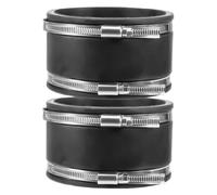 2 manguitos de goma flexibles de 100 mm, manguito de goma flexible con abrazaderas de acero inoxidable, conector de tubo de 100 mm de diámetro para ventilador de tubo, sistema de ventilación, tubo