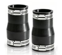 2 manguitos reductores flexibles de 50 x 40 mm, manguito de goma, reductor | Reducción de goma de 50 x 40 mm de diámetro, manguito flexible, acoplamiento de tubo con abrazadera de manguera