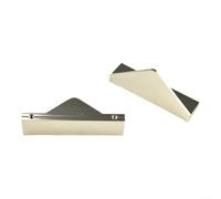 2 manijas de latón dorado media luna para gabinete, paso de agujero de 64 mm, tiradores de aleación de aluminio para cajones de cocina, baño, muebles, pomos de puerta, cobre negro (cobre triangular)