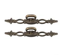 2 manijas de puerta de gabinete retro, tiradores de cajón divididos de aleación de bronce con tornillos, pomos de estilo vintage para muebles de armario de cocina, 6.33 pulgadas