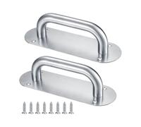 2 manijas de puerta, manijas de empuje y tracción con placa trasera, herrajes resistentes para manijas