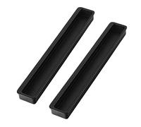 2 Manijas ocultos de Aleación de aluminio Manillas cajón ranurado incrustado Tiradores empotrados deslizantes picaportes de Armario mango invisible Perilla Gabinete (Hole distance 192mm,negro)