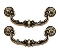 2 manijas para cajones de tocador, tiradores de cajones vintage de aleación de zinc de alta resistencia, tiradores de gabinete central florales adornados de 6 pulgadas para aparador, gabinete, mueb