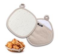 2 manoplas 2 en 1, resistentes al calor, con bolsillos, antideslizantes, de algodón, guantes de horno, guantes de cocina antideslizantes para cocinar, hornear (20 x 20 cm)