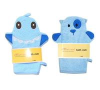 2 manoplas de baño para bebé, diseño de animales lindos, guantes de baño para niños para limpiar la piel