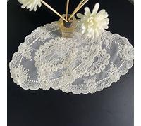 2 manteles individuales de encaje retro, exquisitos manteles bordados de flores francesas, tapete vintage para decoración del hogar, color blanco roto (18 cm x 27 cm)