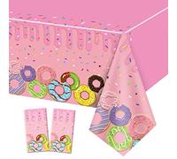 2 Manteles Rectangulares de Donut, 220x130cm, Decoración Temática para Fiesta de Cumpleaños Infantil, Grow Up, Sweet One y Baby Shower
